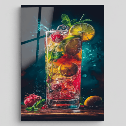 Pierres Turquoises Tableau en Verre Trempé