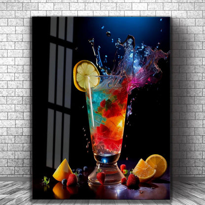 Cocktail di Frutta Quadro in Vetro Temperato