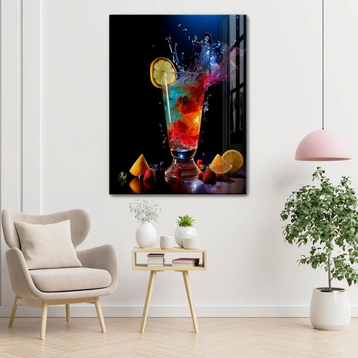 Cocktail di Frutta Quadro in Vetro Temperato