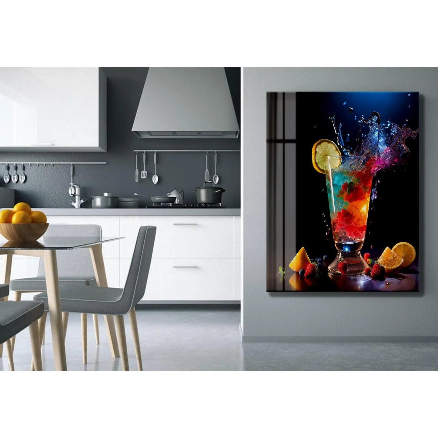 Cocktail di Frutta Quadro in Vetro Temperato