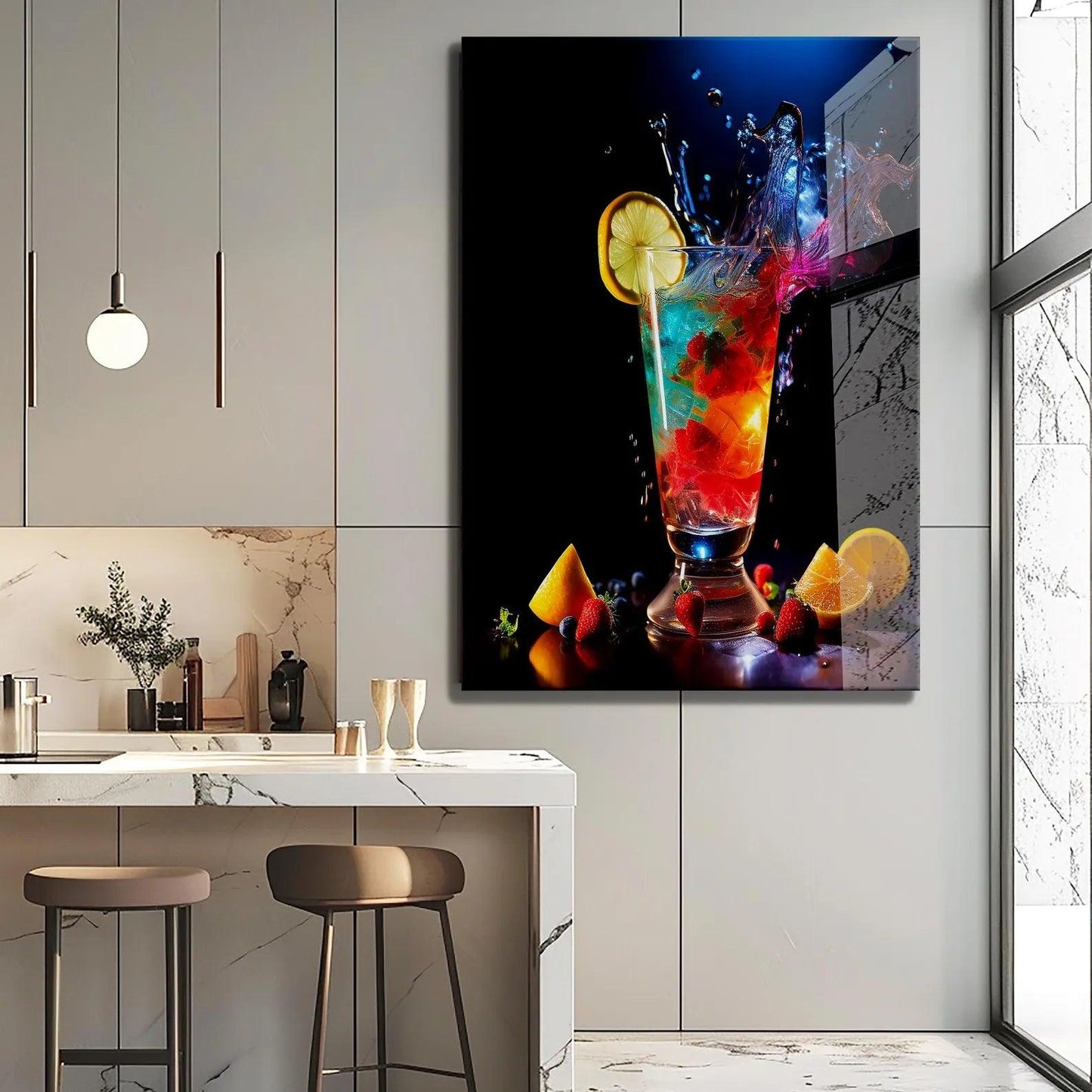 Cocktail di Frutta Quadro in Vetro Temperato