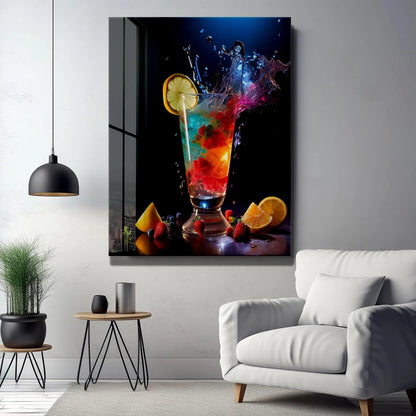 Cocktail di Frutta Quadro in Vetro Temperato