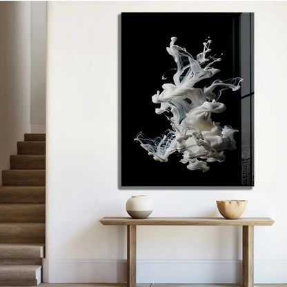 Fumée Blanche Tableau en Verre Trempé