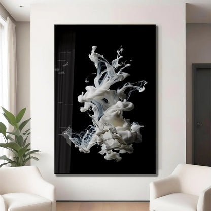 Fumée Blanche Tableau en Verre Trempé