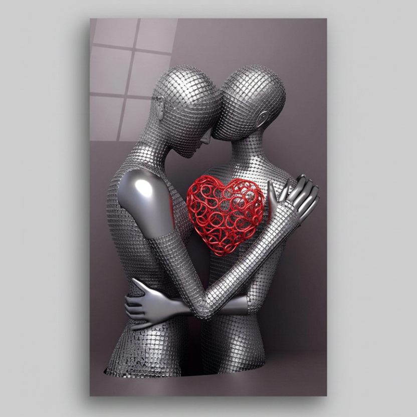 Coppia Romantica Quadro in Vetro Temperato