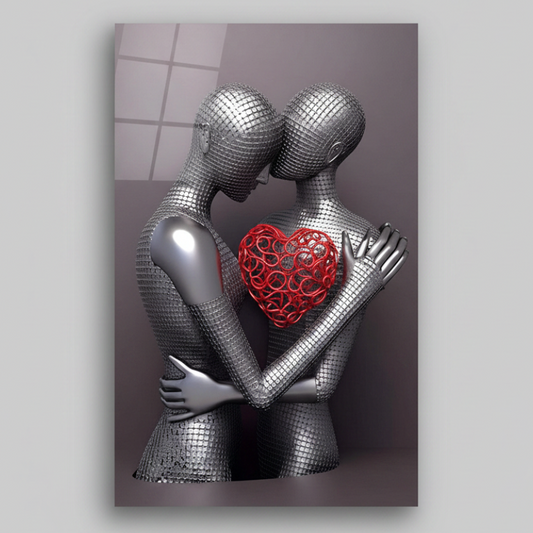 Romantic Couple Glass Wall Art