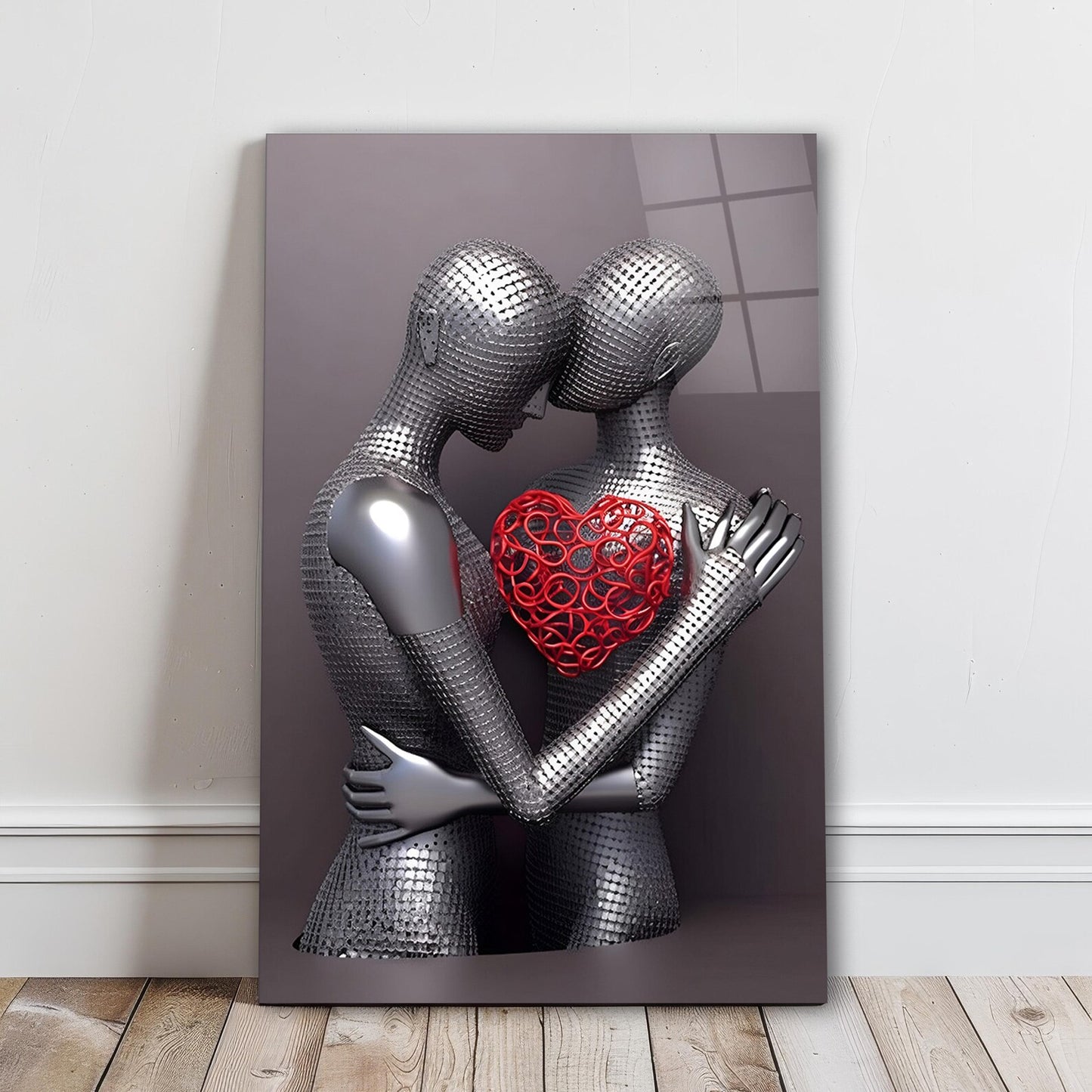 Coppia Romantica Quadro in Vetro Temperato