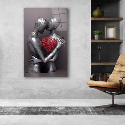 Coppia Romantica Quadro in Vetro Temperato