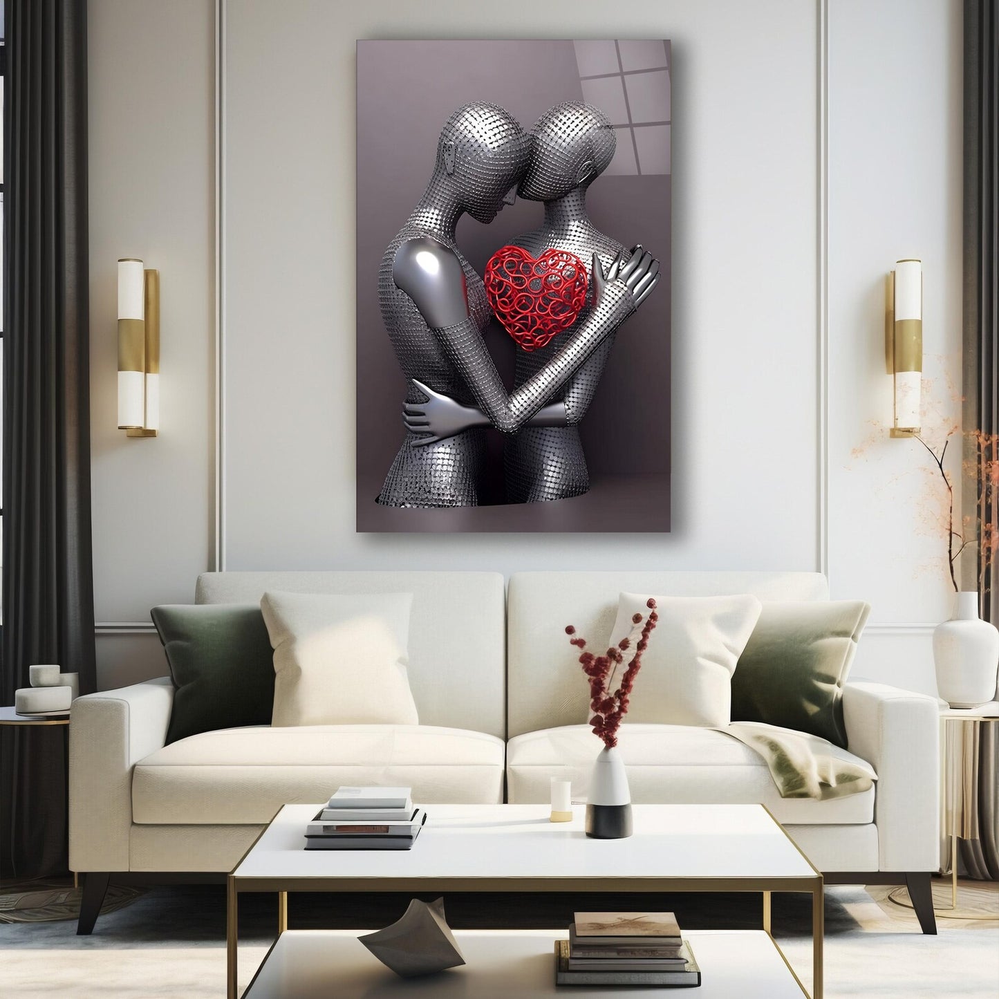 Coppia Romantica Quadro in Vetro Temperato