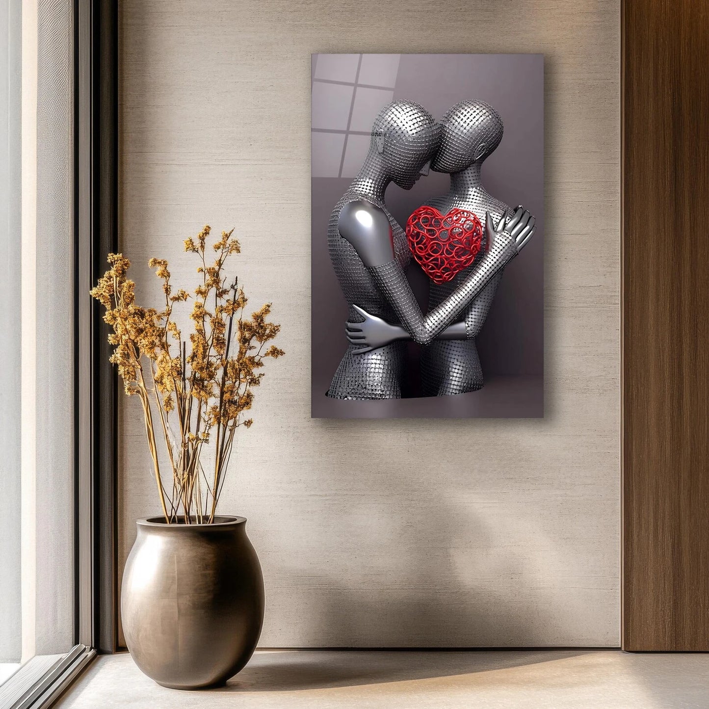 Coppia Romantica Quadro in Vetro Temperato