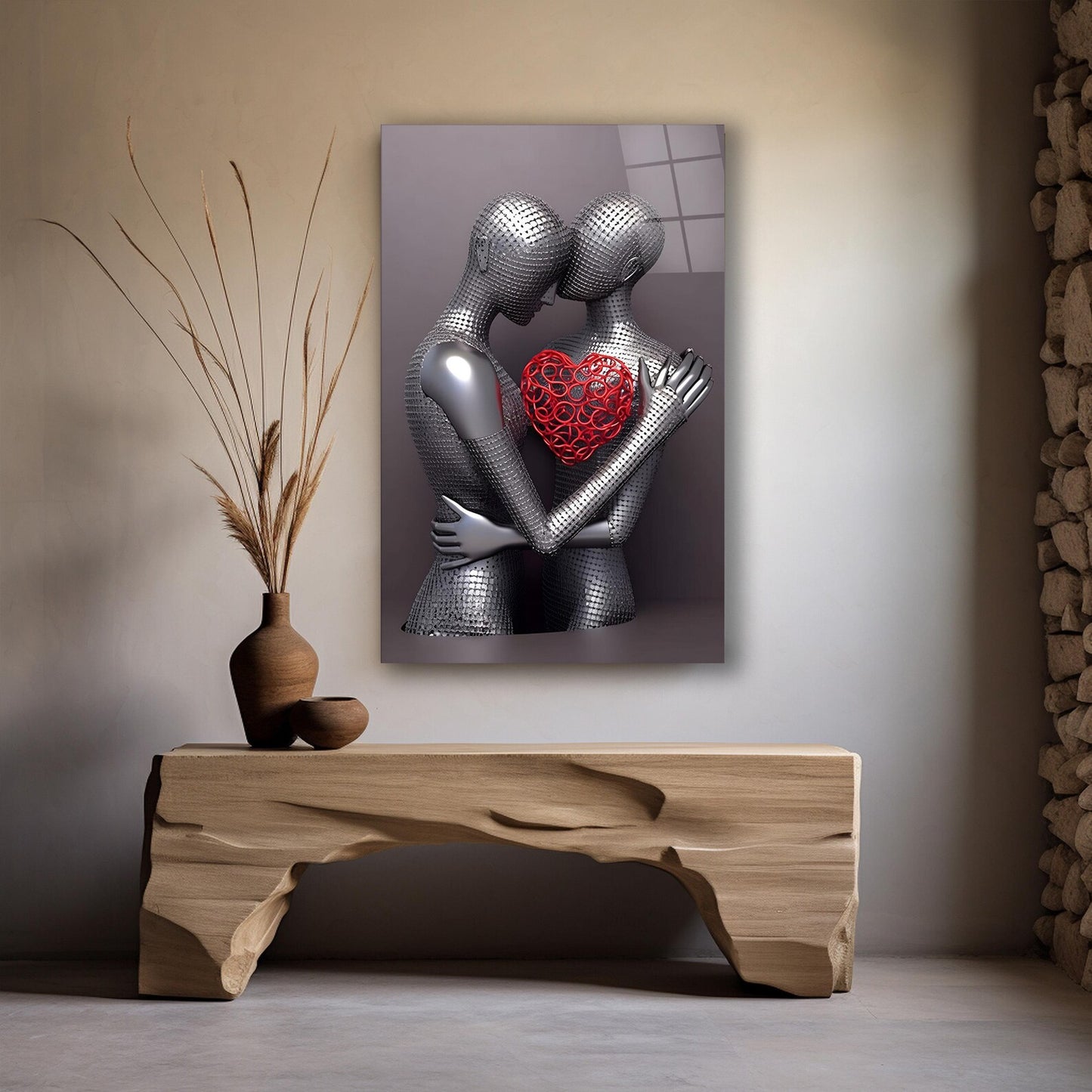 Coppia Romantica Quadro in Vetro Temperato
