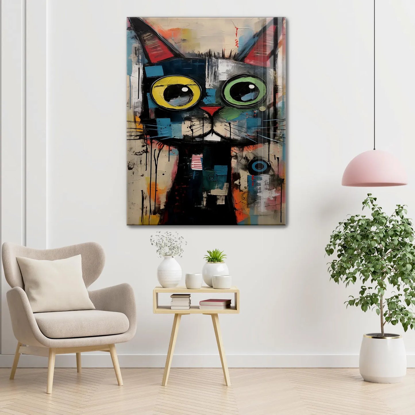 Gatto İspirato a Klimt Quadro in Vetro Temperato