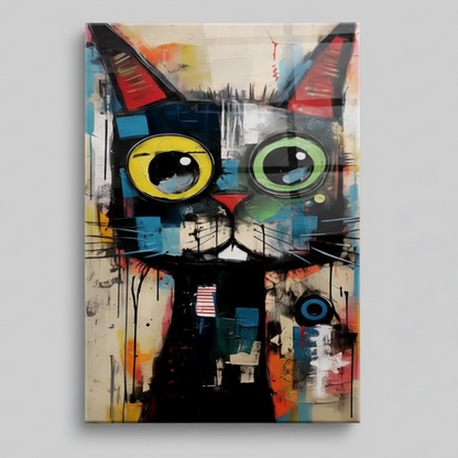 Gatto İspirato a Klimt Quadro in Vetro Temperato