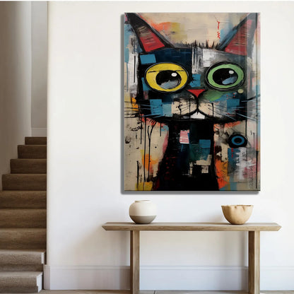 Gatto İspirato a Klimt Quadro in Vetro Temperato