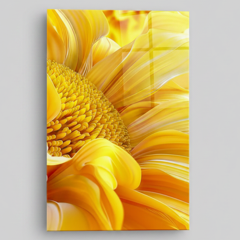 Girasole Quadro in Vetro Temperato