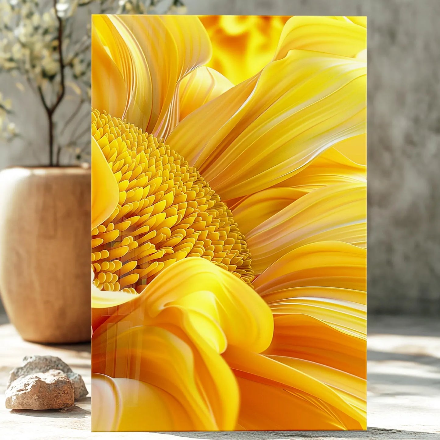 Girasole Quadro in Vetro Temperato
