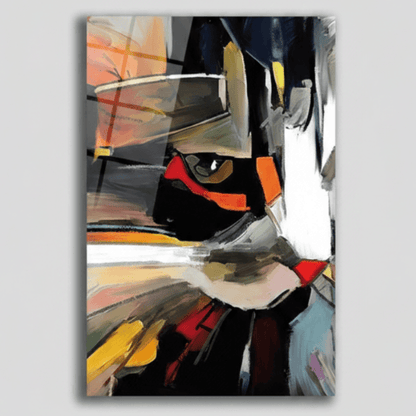Abstract Cat Glass Wall Art