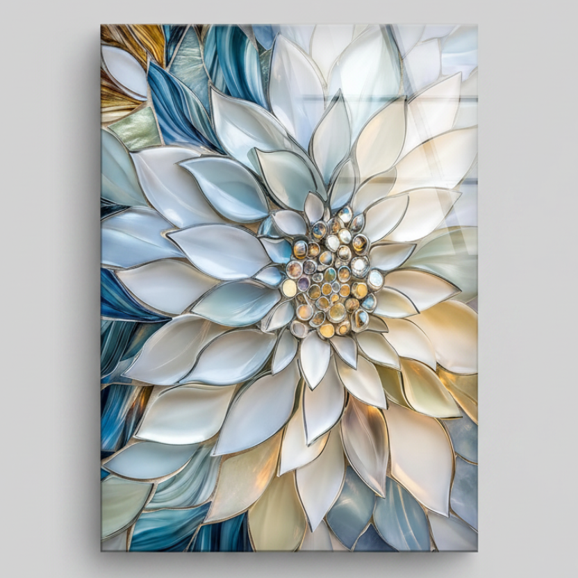 Margherita Perlata Quadro in Vetro Temperato