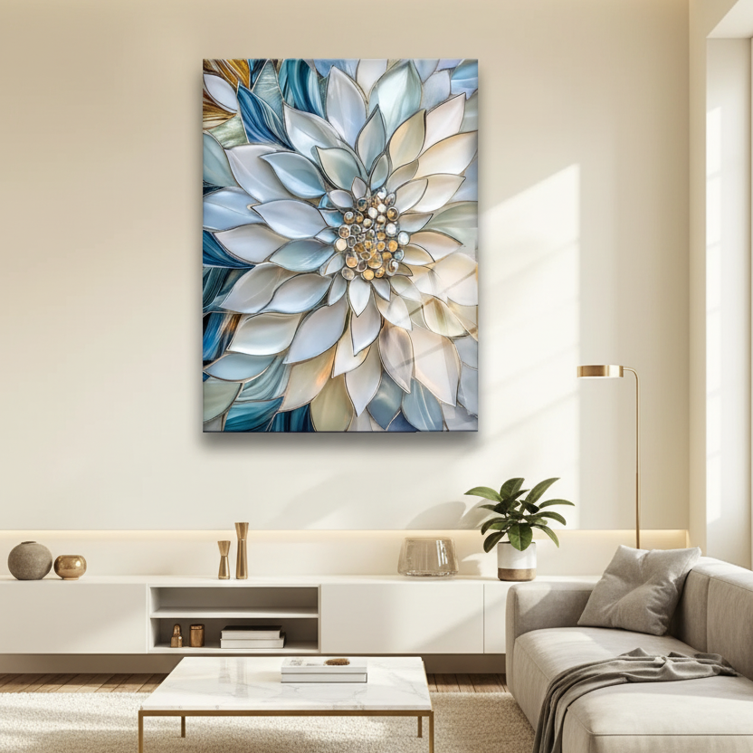 Margherita Perlata Quadro in Vetro Temperato