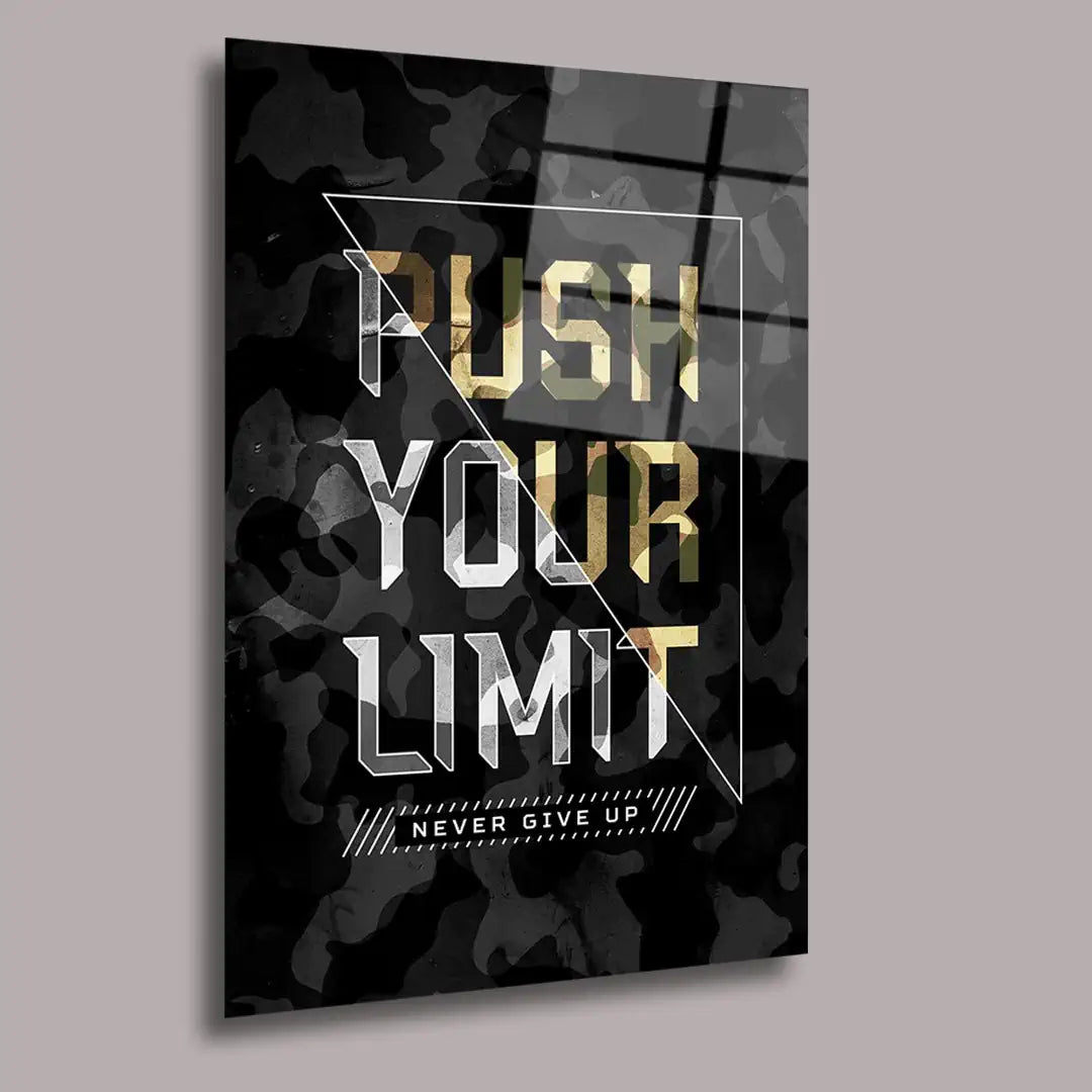 Push Your Limit Quadro in Vetro Temperato