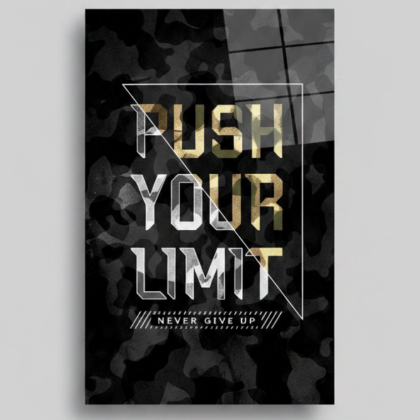 Push Your Limit Quadro in Vetro Temperato