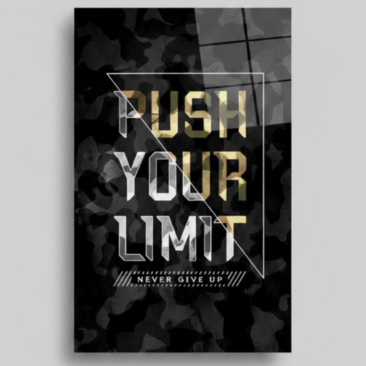 Push Your Limit Glass Wall Art