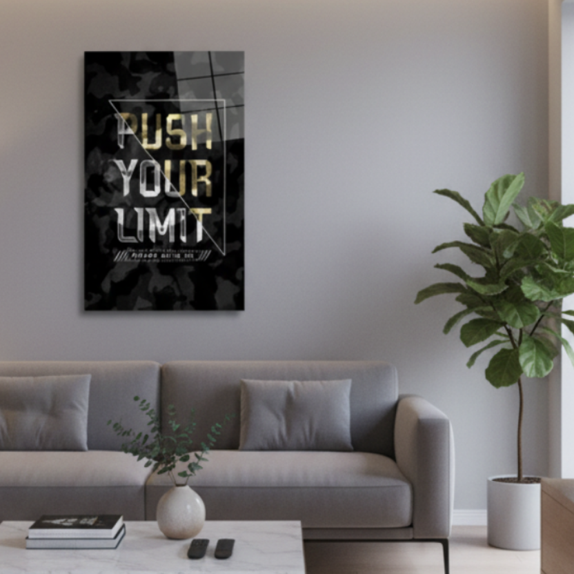 Push Your Limit Quadro in Vetro Temperato