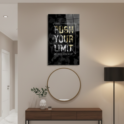 Push Your Limit Tableau en Verre Trempé