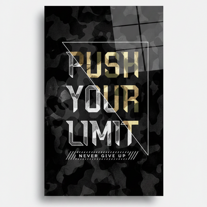 Push Your Limit Tableau en Verre Trempé