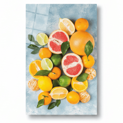 Mixed Citrus Fruits Glass Wall Art