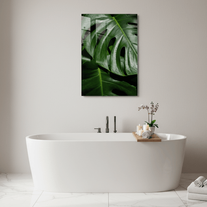 Monstera Leaf Glass Wall Art