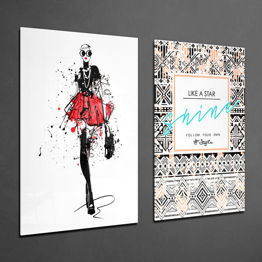 Enjoy the Little Things 2 Pieces Combine Glass Wall Art