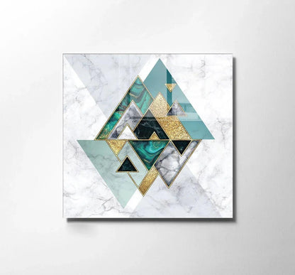 Turquoise & White Marble Glass Wall Art - LUXARTDECO