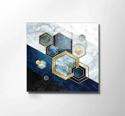 Blue & White Marble Glass Wall Art - LUXARTDECO