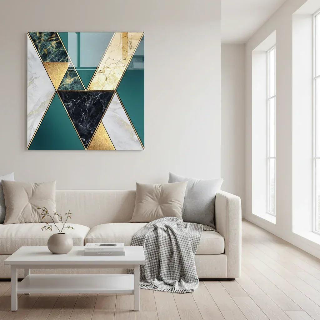Abstract Marble Glass Wall Art - LUXARTDECO