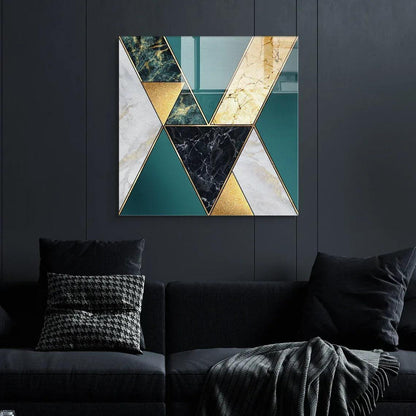 Abstract Marble Glass Wall Art - LUXARTDECO