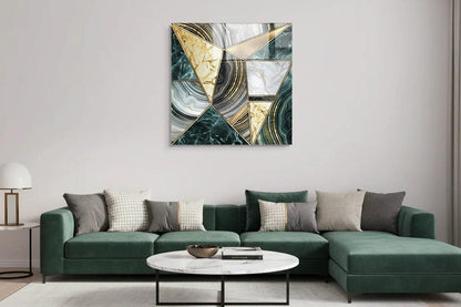 Turquoise Marble Glass Wall Art - LUXARTDECO