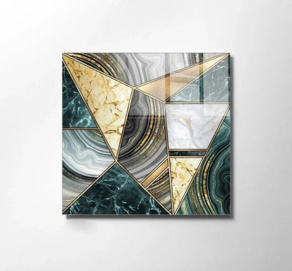 Turquoise Marble Glass Wall Art - LUXARTDECO