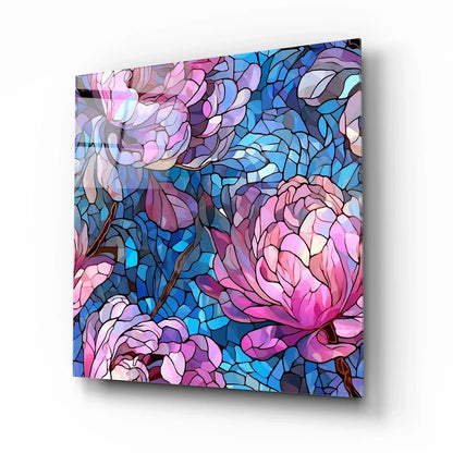 Pink Flower Glass Wall Art - LUXARTDECO
