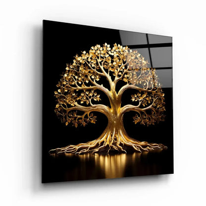 Gold Tree Glass Wall Art - LUXARTDECO