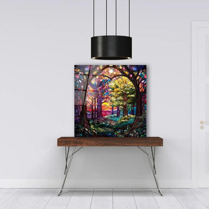 Colorful Tree Glass Wall Art - LUXARTDECO