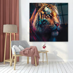 Colorful Tiger Glass Wall Art - LUXARTDECO