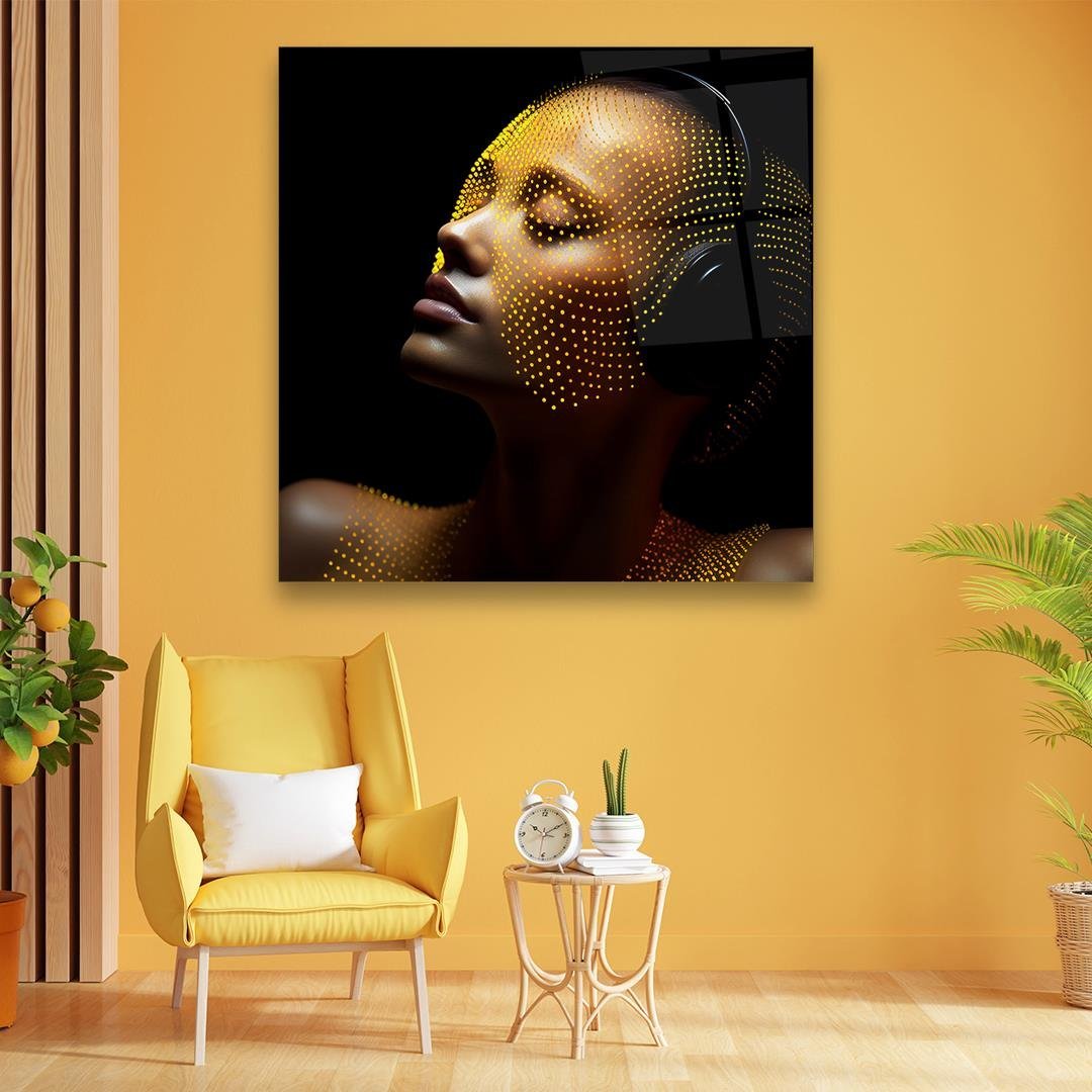 Décoration murale en verre citron