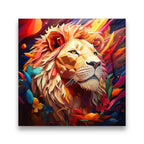Colorful Lion Glass Wall Art - LUXARTDECO