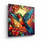 Colorful Hummingbird Glass Wall Art - LUXARTDECO