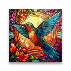 Colorful Hummingbird Glass Wall Art - LUXARTDECO
