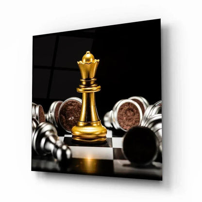 Chess Game Glass Wall Art - LUXARTDECO
