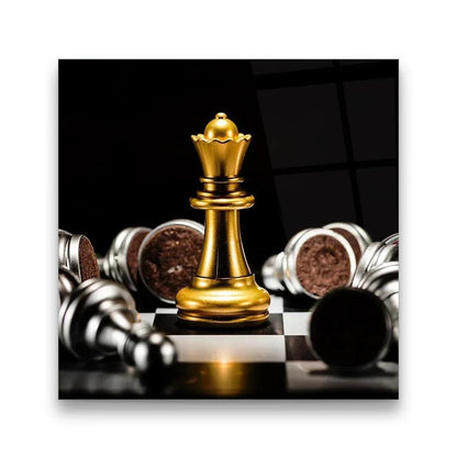 Chess Game Glass Wall Art - LUXARTDECO