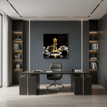 Chess Game Tableau en Verre Trempé