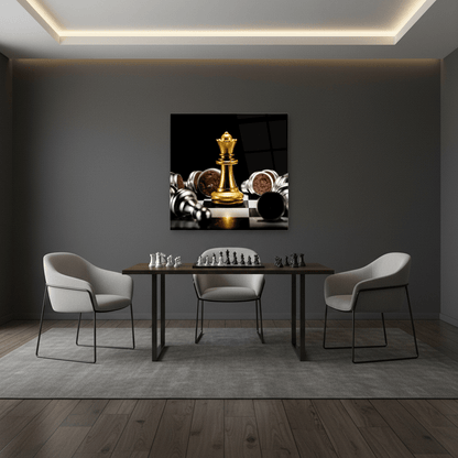 Chess Game Tableau en Verre Trempé